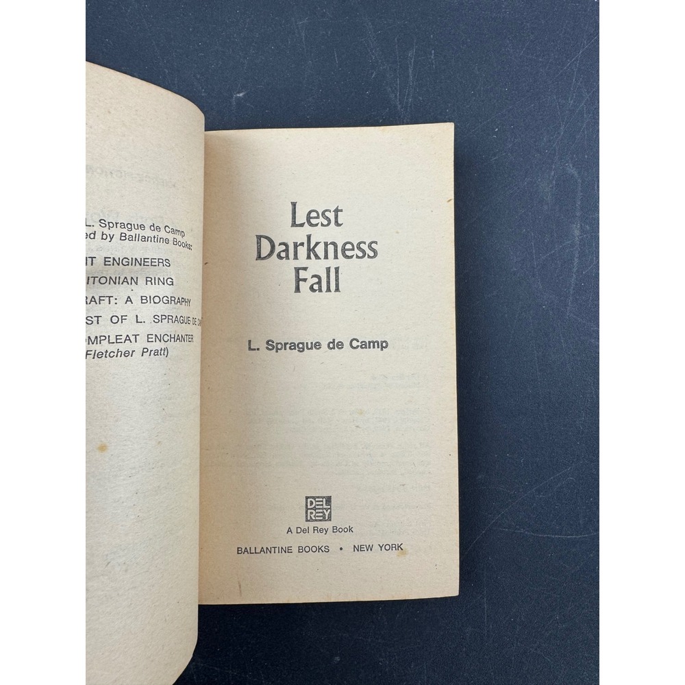 L Sprague de Camp Lest Darkness Fall Science Fiction Paperback Book 1974 - Picture 2 of 8